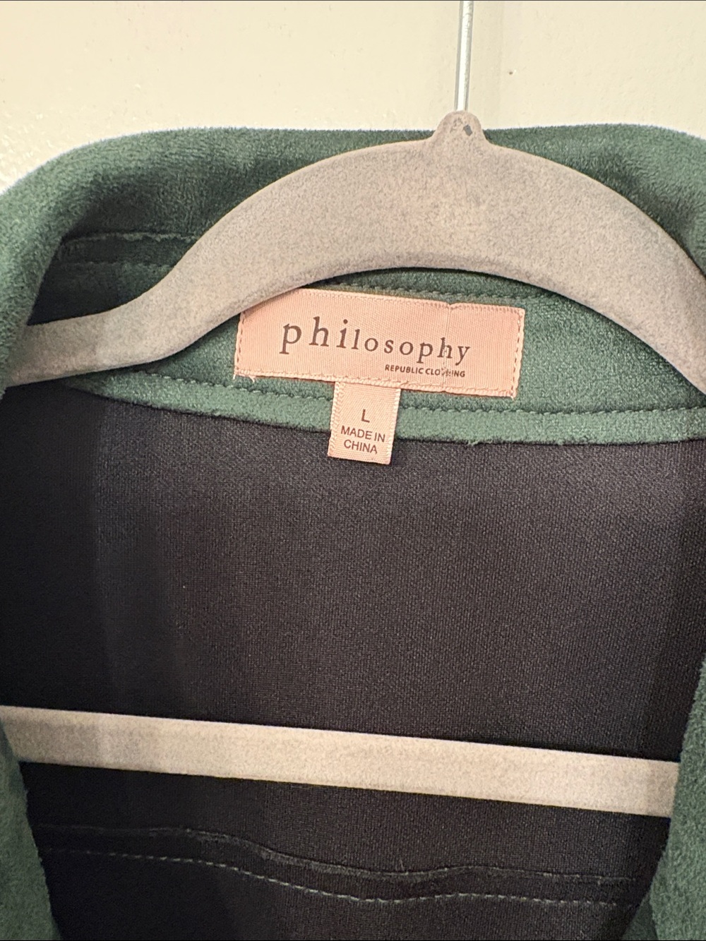 philosophy Forest Green Suede Moto Jacket - Picture 2 of 5
